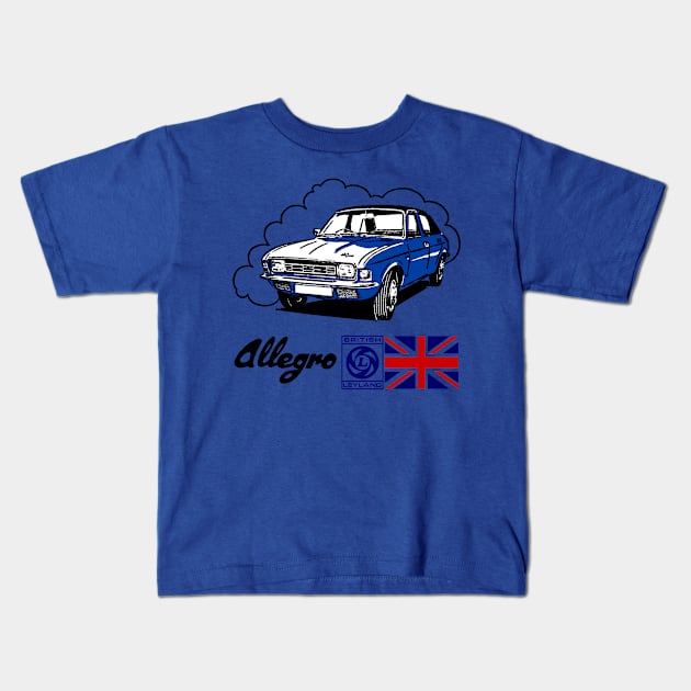 AUSTIN ALLEGRO - in blue Kids T-Shirt by Throwback Motors